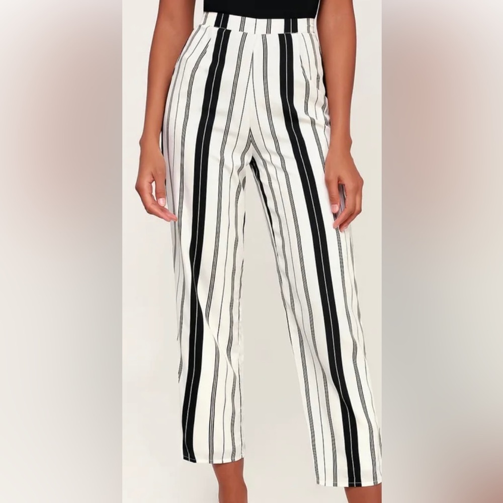Amuse Society High Society Black & White Striped Pants - size S